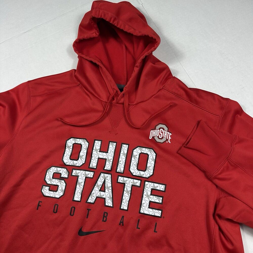 Nike Therma-Fit Fleece Ohio State University Buckeyes Football Hoodie Men's XL